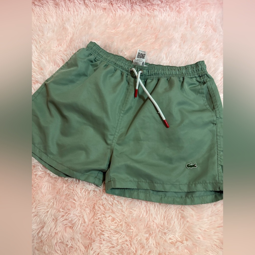 Lacoste Sage Green Swim Trunks